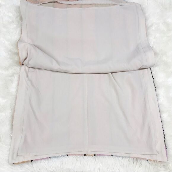 GIANNI BINI Halston Multi Color Stripe Sequin Dress Cocktail Midi Size 0 2 New - Picture 6 of 13